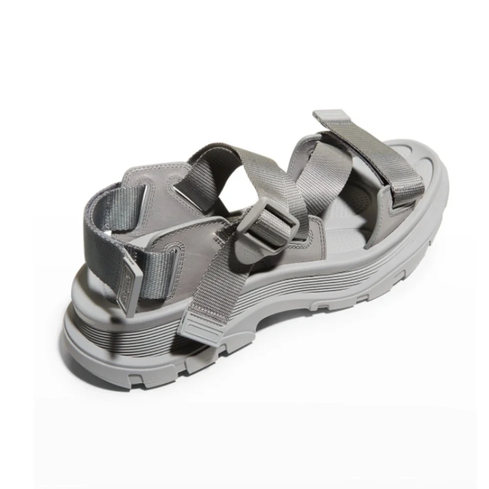 NIB $690 Alexander McQueen Strappy Leather Sport Sandals in size 44 EU / 11 US!